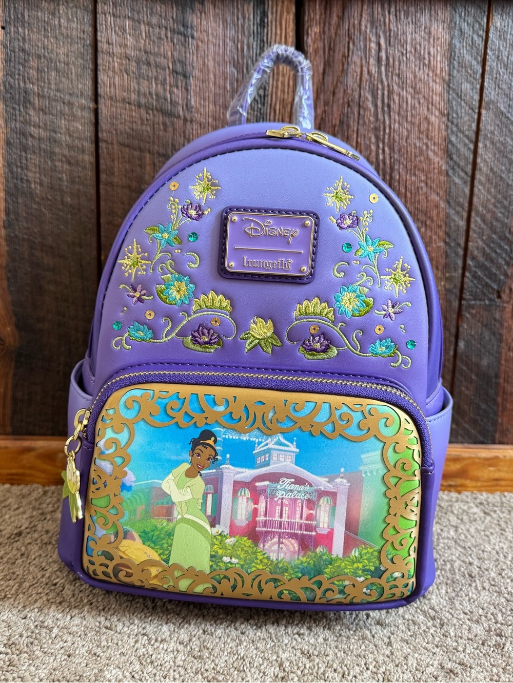NWT Disney Loungefly Tiana Purple Mini Backpack